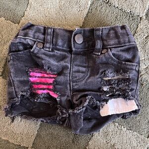 The Children's Place Black Distressed Denim Shorts